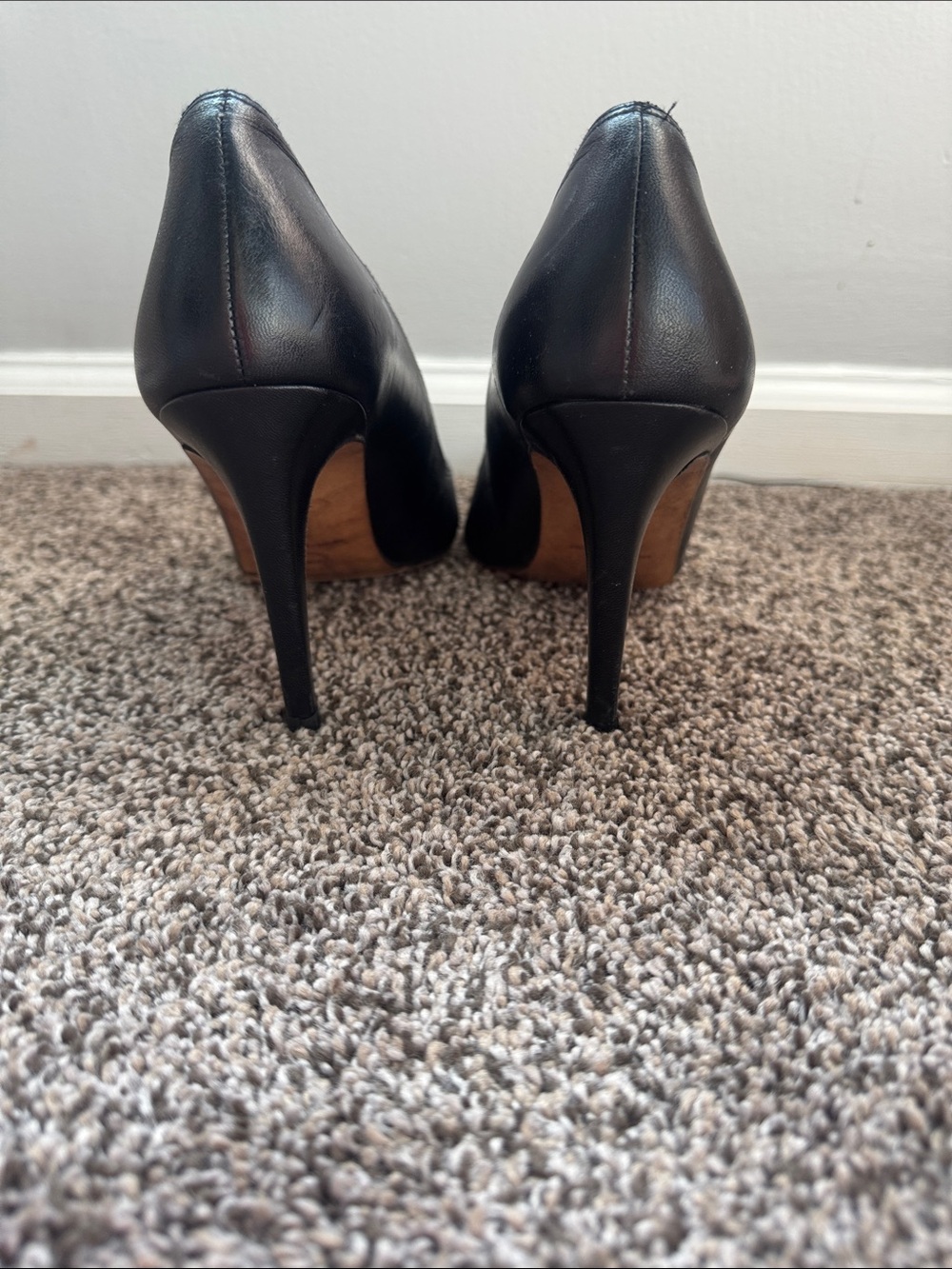 Charles David Black Pointed Lace-Trim Leather Pumps - Picture 3 of 4